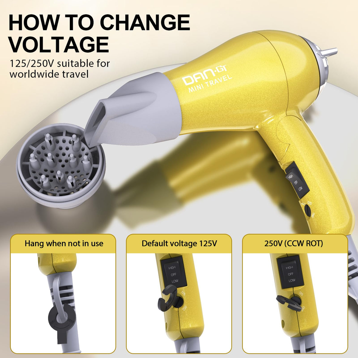 DAN Technology concentrator nozzle for precise, straight styling results.