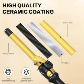 DAN Technology curling iron gold and black design adds premium styling appeal.