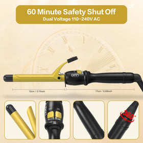 DAN Technology curling iron temperature range from 180–430°F for versatile styling.
