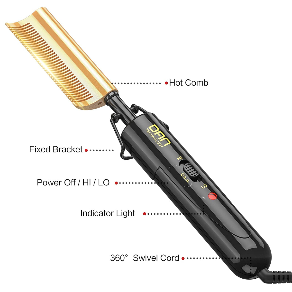 DAN Technology compact housing provides comfortable grip during styling