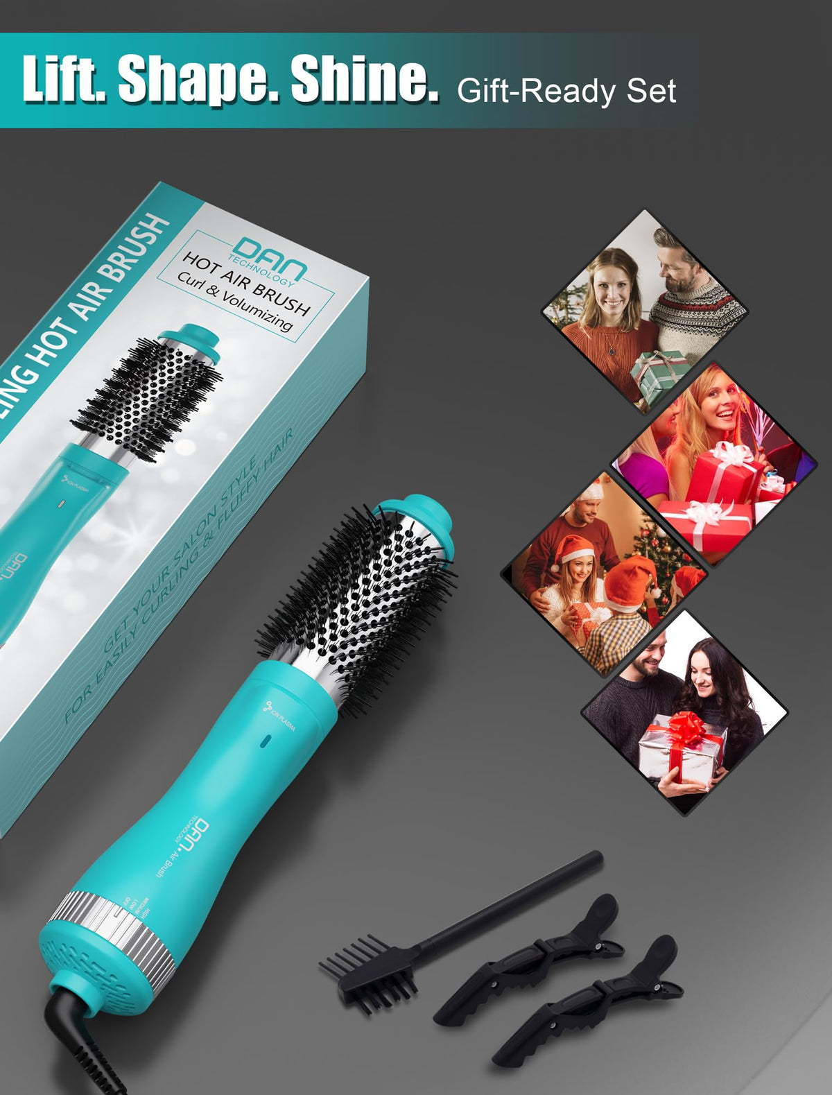 DAN Technology cyan 1.5-inch heated brush for smooth blowouts