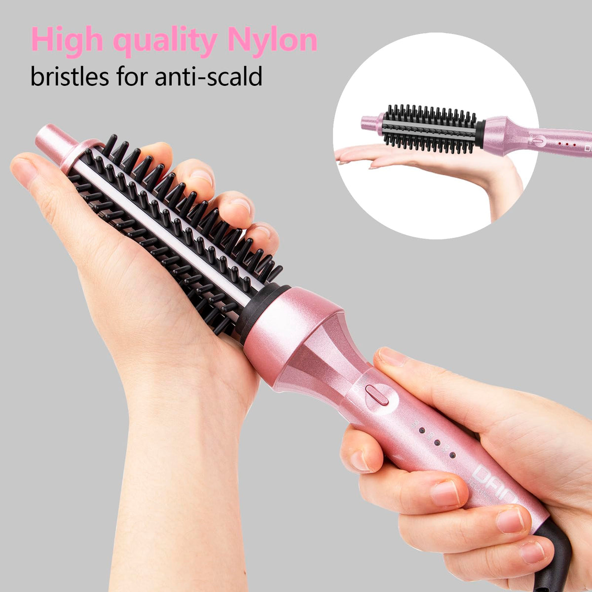 DAN Technology Dan Curling Iron Brush dual voltage suitable for global use.