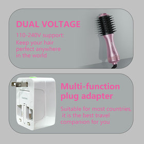 DAN Technology dual voltage hair dryer brush with multifunction plug for global outlets