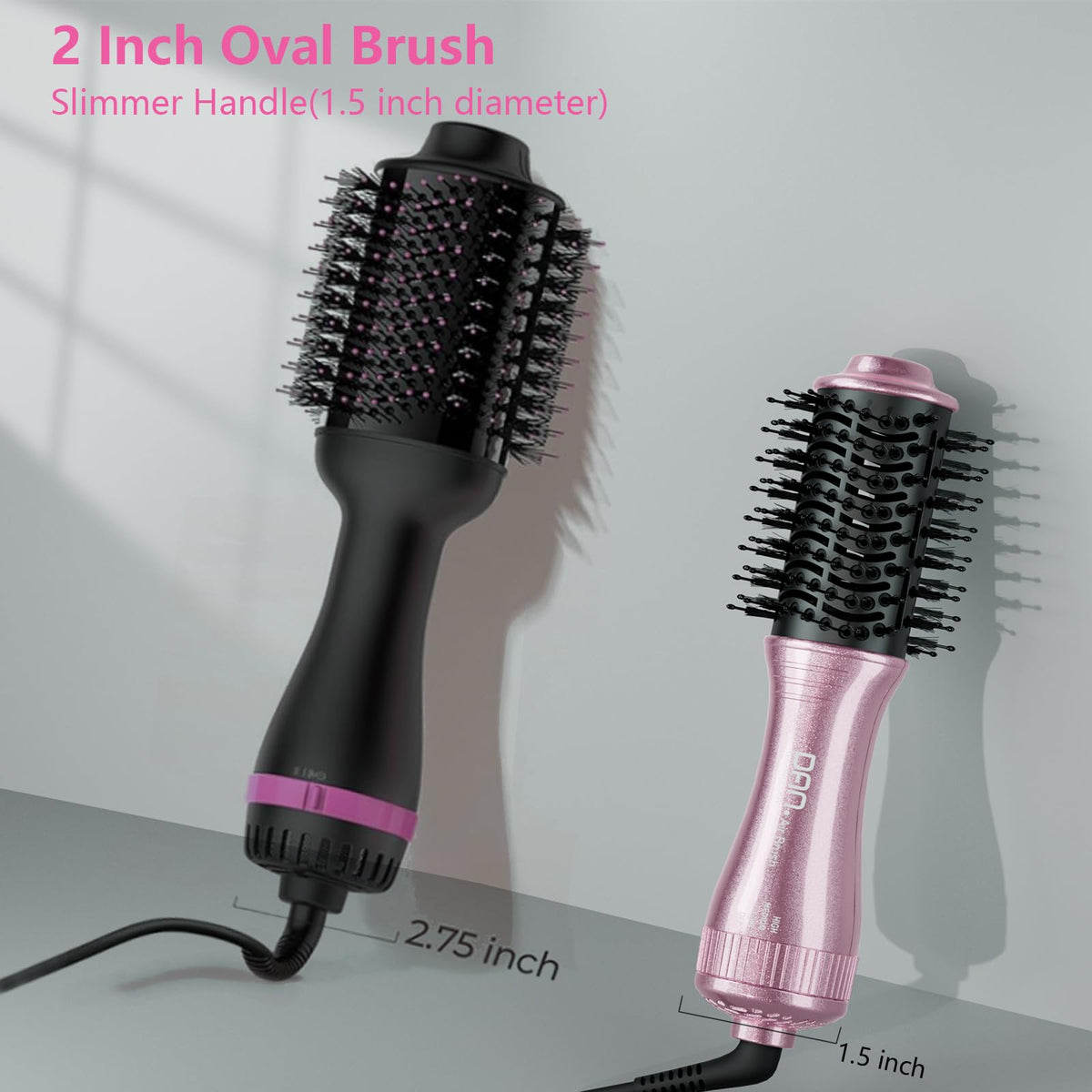 DAN Technology dual voltage hair dryer brush oval head for smooth styling