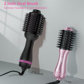 DAN Technology dual voltage hair dryer brush oval head for smooth styling