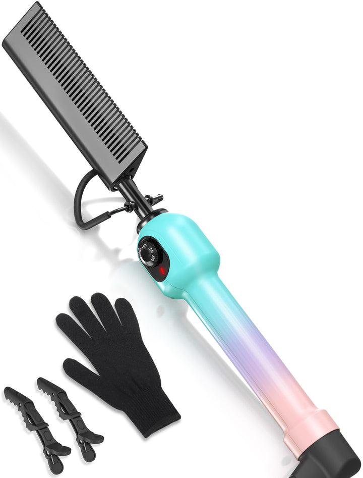 DAN Technology electric hot comb for wigs packaging shows ready-to-use styling tool.