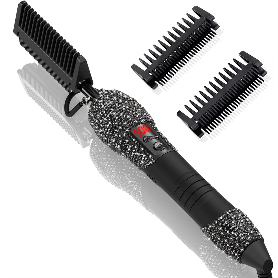 DAN Technology hot comb with diamond-shaped head seen from the front for smooth styling