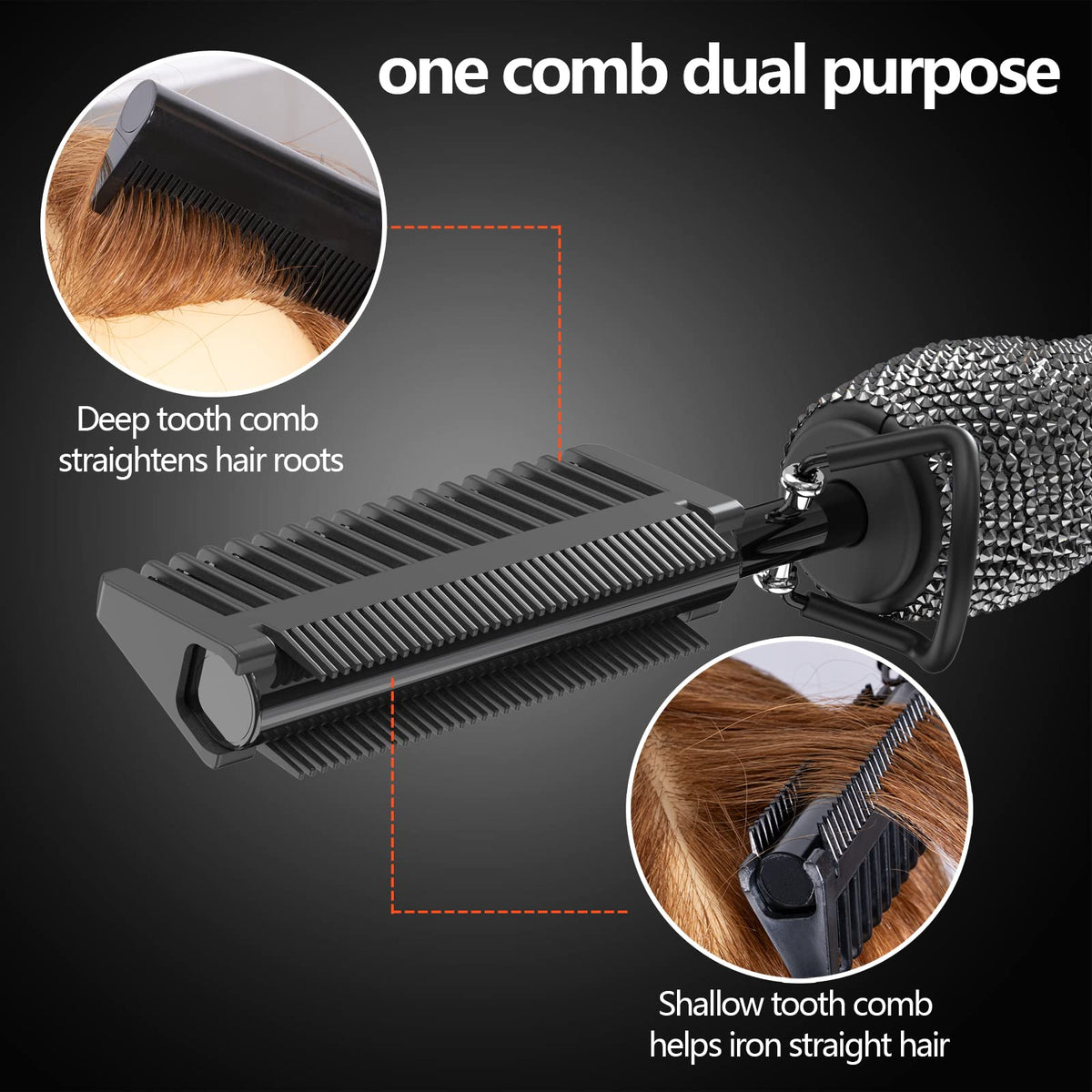 DAN Technology hot comb glides smoothly through hair for sleek results