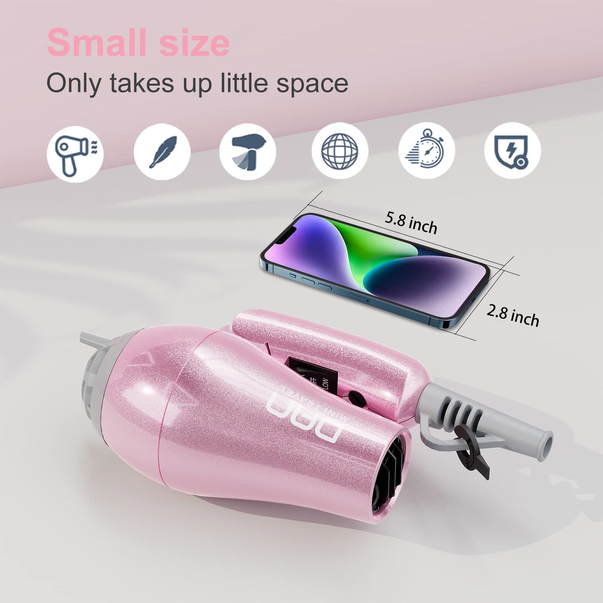 DAN Technology mini hair straightener with nano-titanium plates for fast, gentle styling.