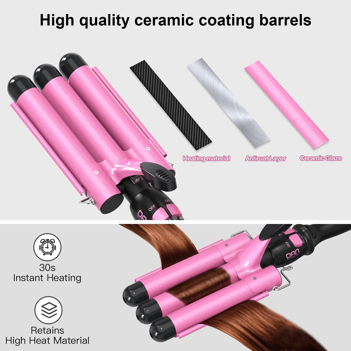 DAN Technology safety features include cool tip and foldable stand.