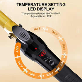 Tourmaline ceramic barrel reduces frizz and adds shine during styling with DAN wand