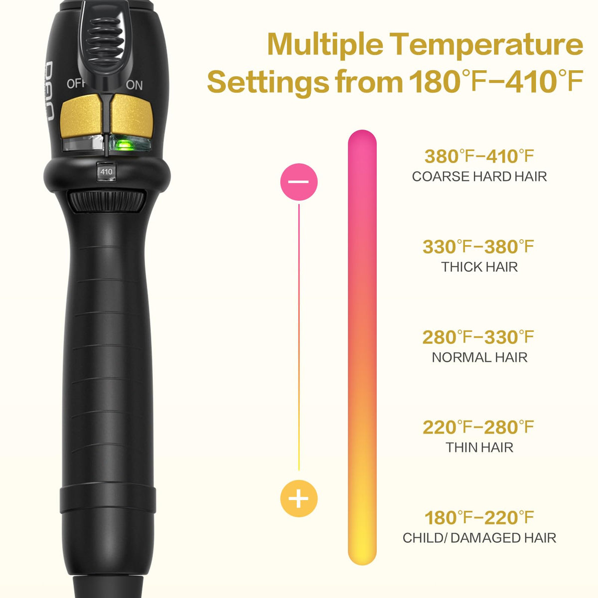 DAN Technology tourmaline ceramic barrel glow for smooth glide and even heat