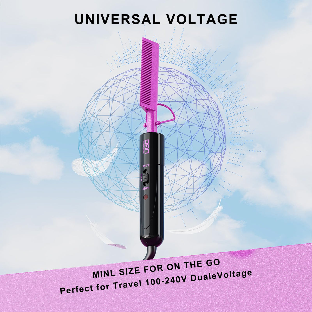 DAN Technology edge control smoothing frizz for a sleek finish.