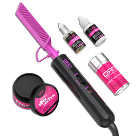 DAN Technology wig installation kit hot comb in hand for smooth styling.