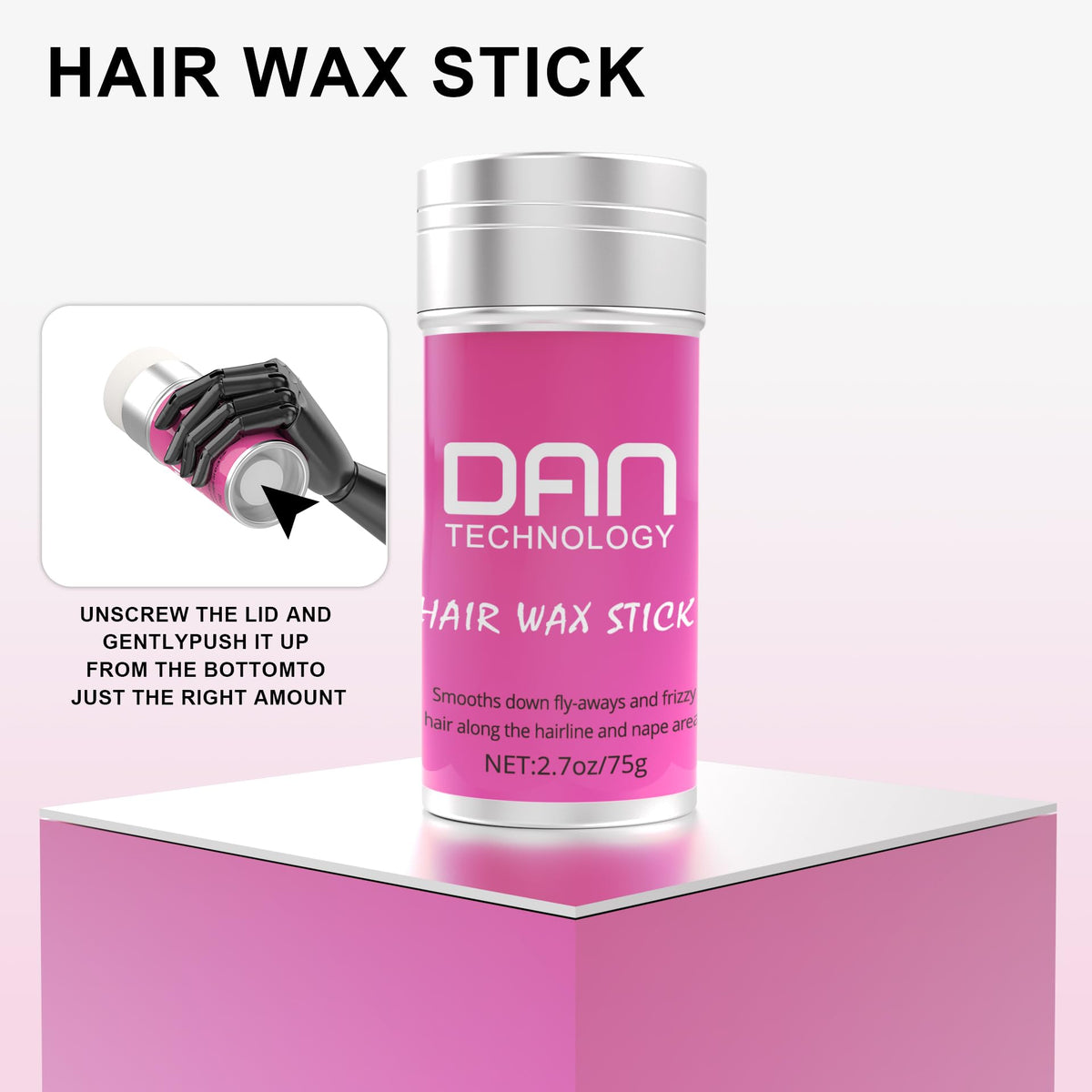 DAN Technology wig glue provides waterproof, long-lasting hold.