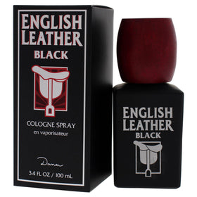 Dana English Leather Black packaging box, keeps your fragrance protected and ready.