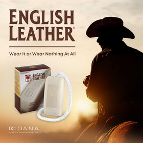 Dana English Leather soap lather shot highlighting triple-milled richness for a smooth cleanse