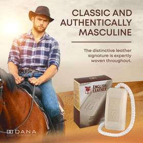 Dana English Leather fragrance soap profile featuring sandalwood, cedarwood and musk for masculine appeal