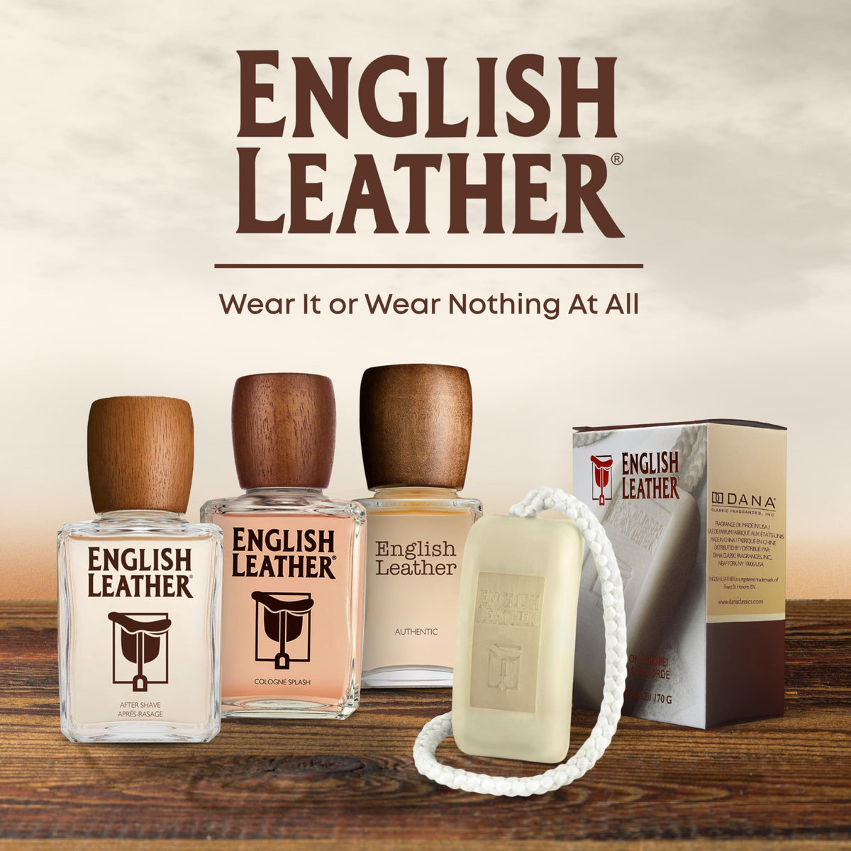 Dana English Leather triple-milled bar delivers aromatic notes of bergamot and kaffir lime