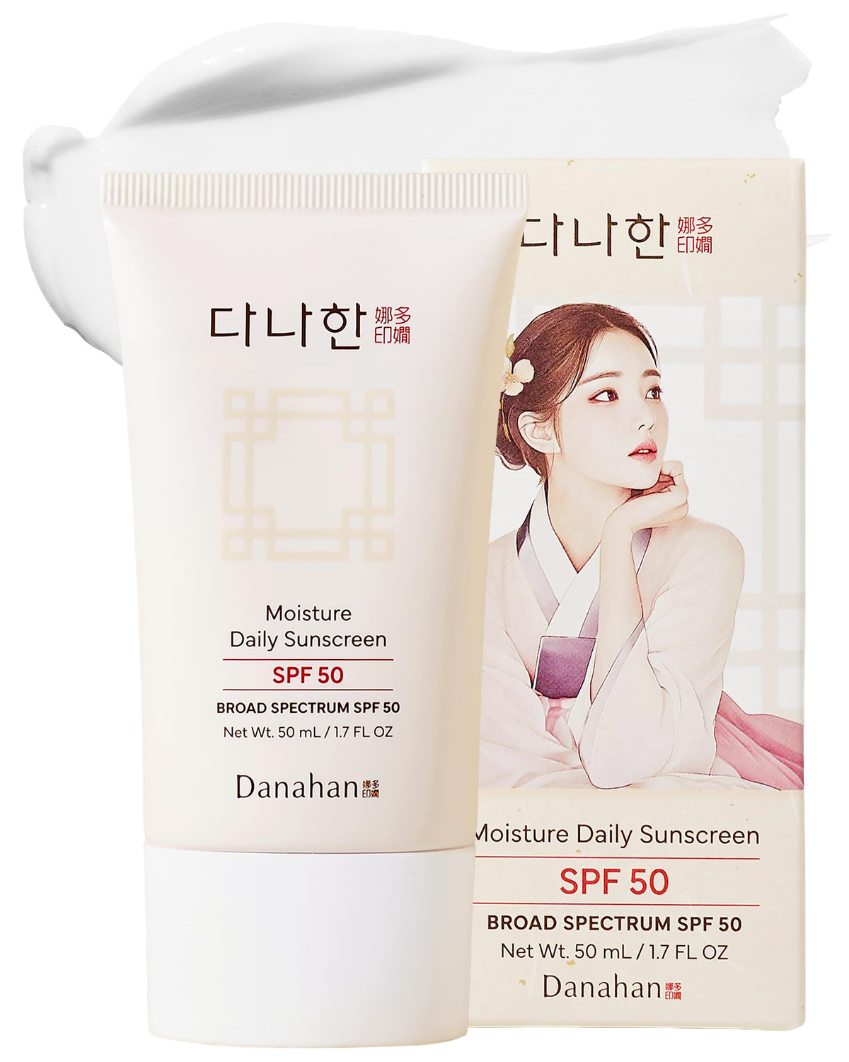 Danahan SPF 50 bottle delivers invisible UV protection across skin tones.