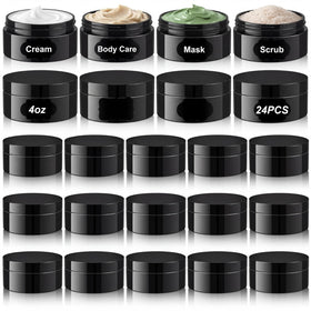Dandat 24-pack 4oz jars with lids and labels for organized slime or cosmetics storage.