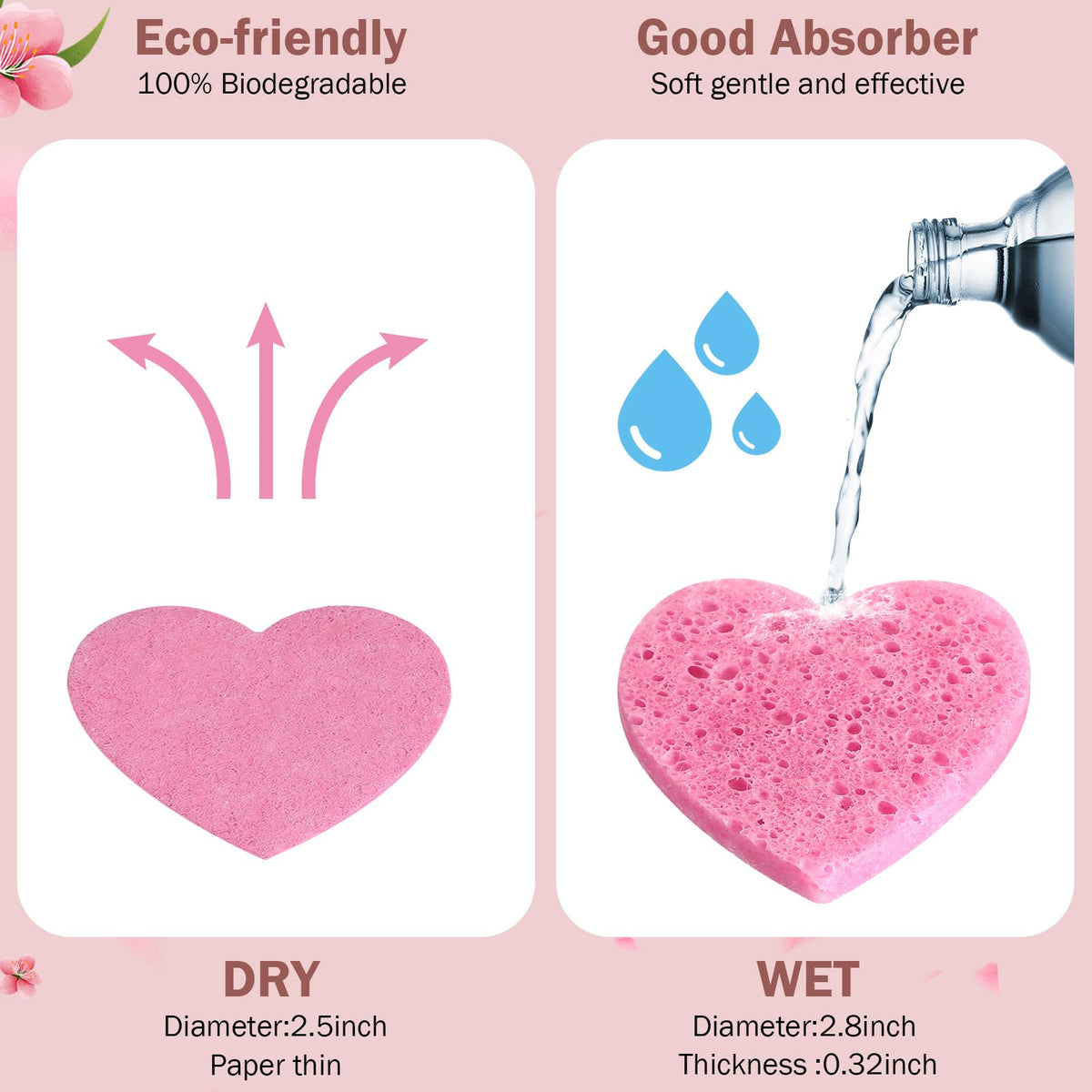Dandat 300-count compressed sponges for daily cleansing and easy replacement.