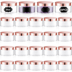 Dandat 8oz jar with rose gold lid for easy, reusable storage.