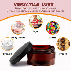 Dandat 8oz jar with lid for easy refilling and reuse.