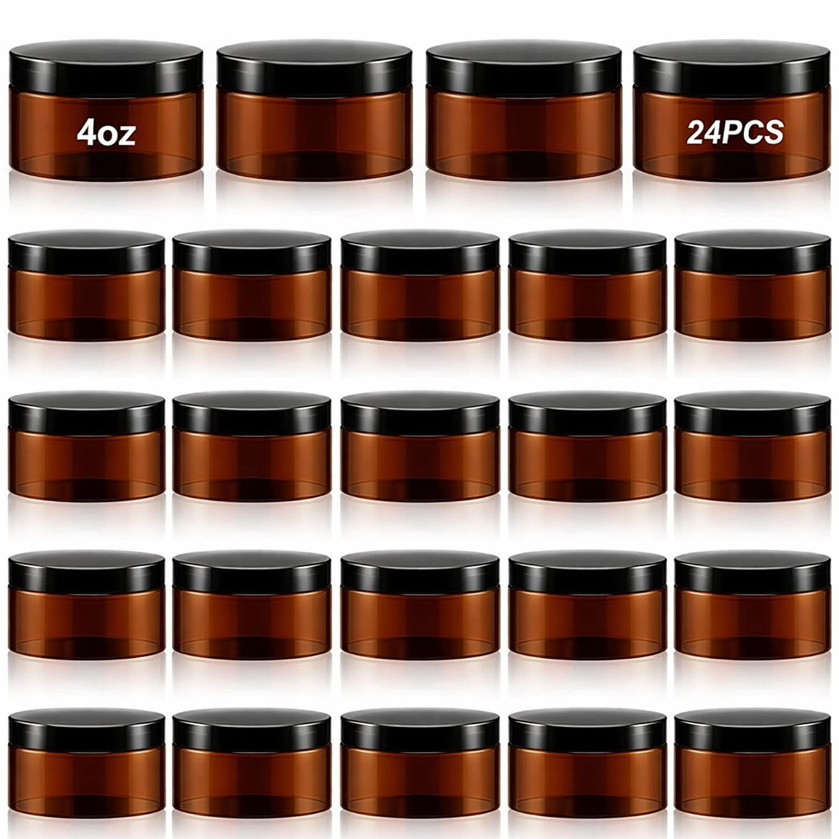 Dandat amber PET jar with lid for easy storage of creams and slime.