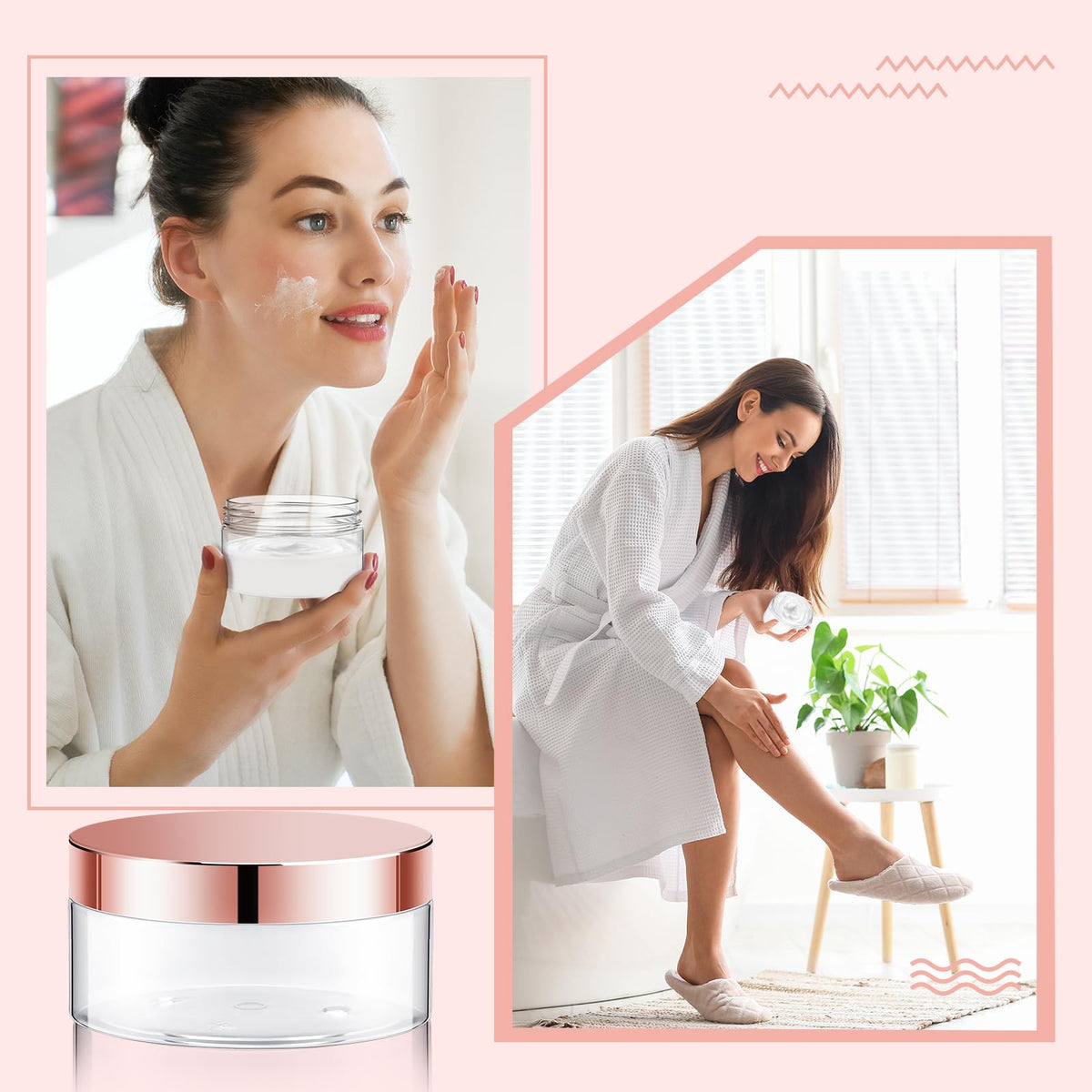 Dandat clear round jars with lids for slime or lotion