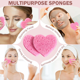 Dandat pink exfoliating sponge for makeup removal and smooth skin.