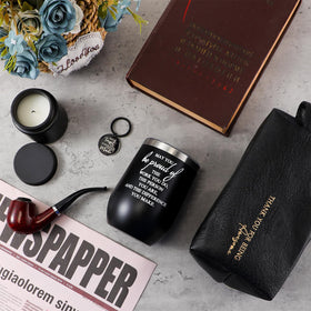 Dandat set with printed words on items adds a personal touch.