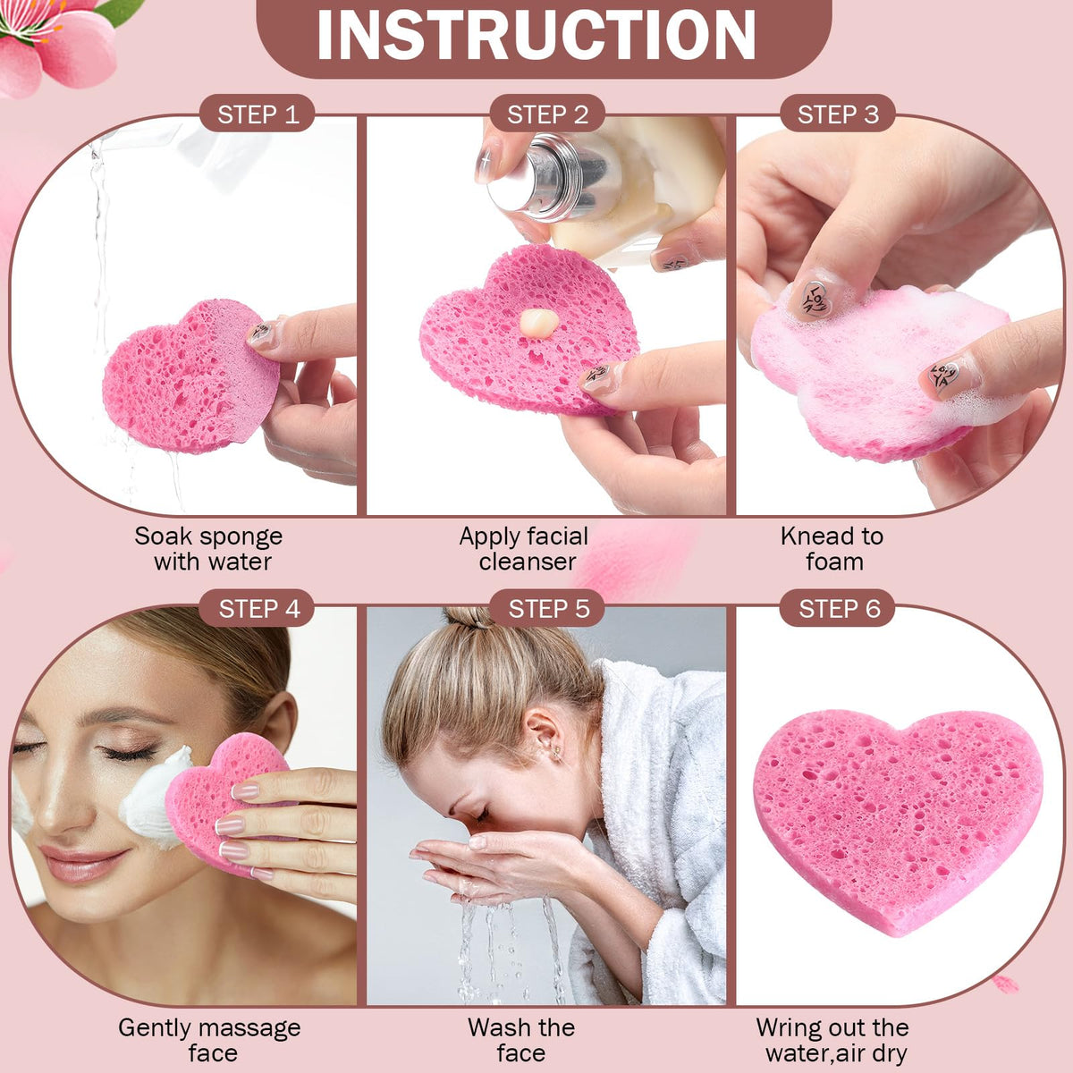 Dandat spa-ready exfoliating sponges for professional facial care.