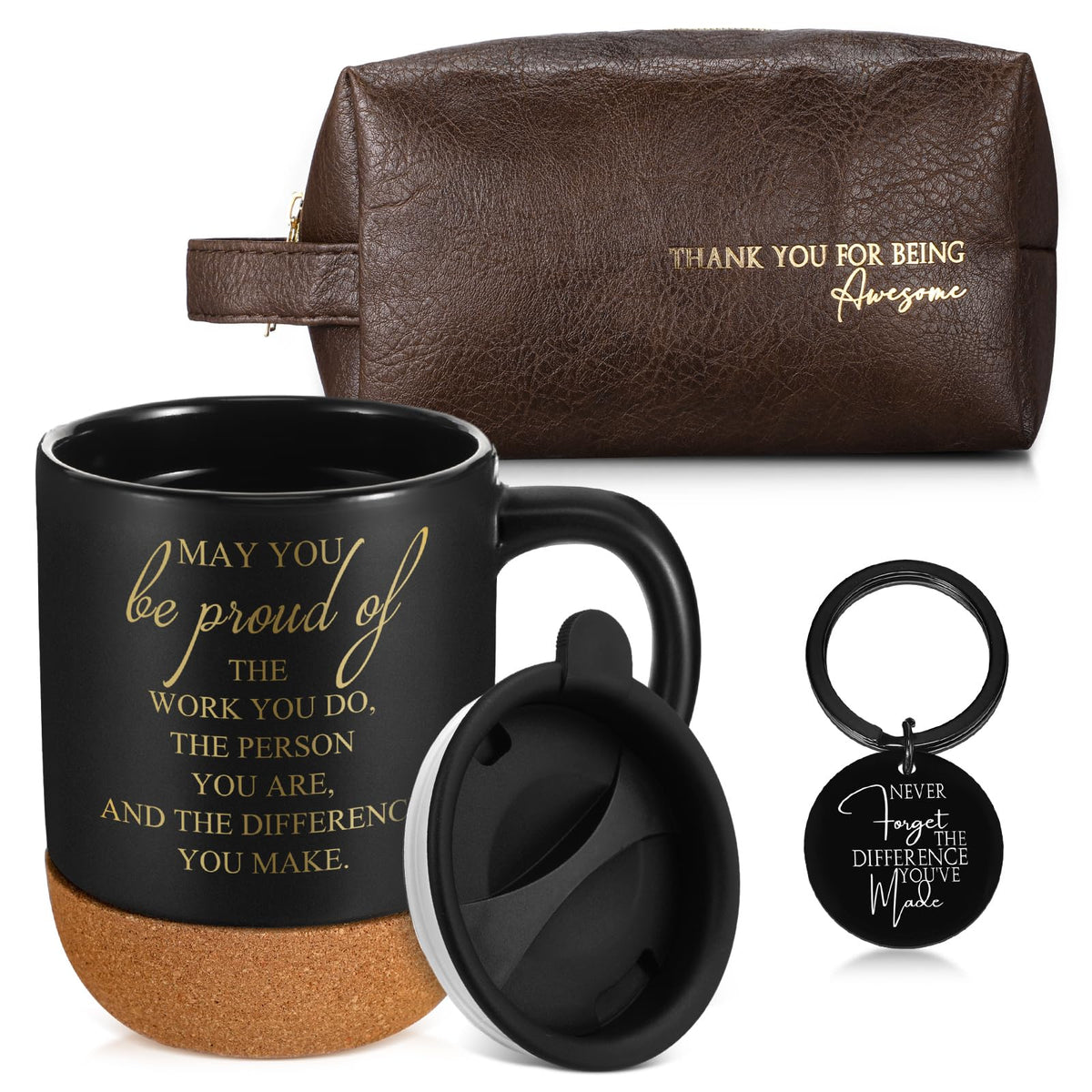 Dandat ceramic tumbler with lid for convenient travel coffee.