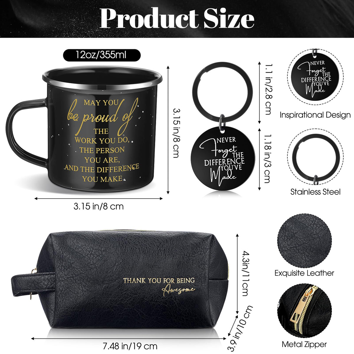 Dandat 12 oz inspirational mug image with uplifting quotes for daily coffee.