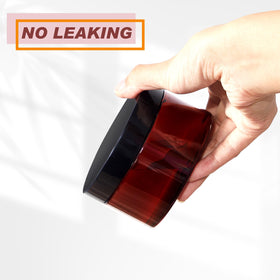 Amber UV-protected Dandat jar preserves contents by shielding from light.