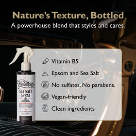 DandyMen Sea Salt Spray USA-made formula with clean ingredients.