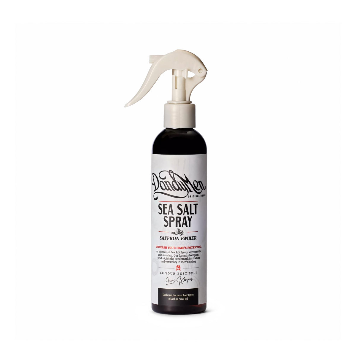 DandyMen sea salt spray bottle ready for styling and texture