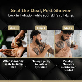 DandyMen Shower Oil vanilla tobacco scent conveys premium masculine aroma.