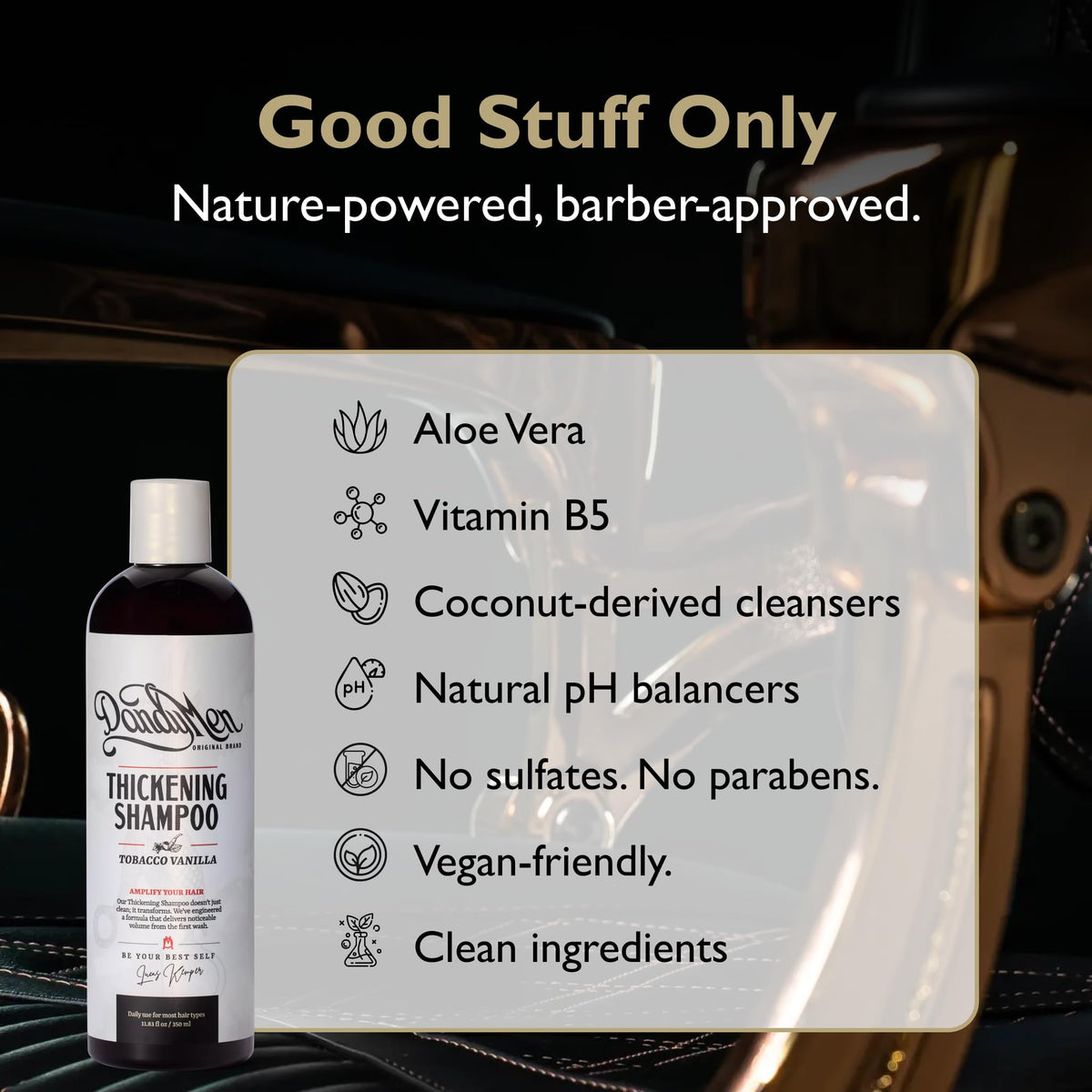 Aloe Vera in DandyMen conditioner for lightweight hydration