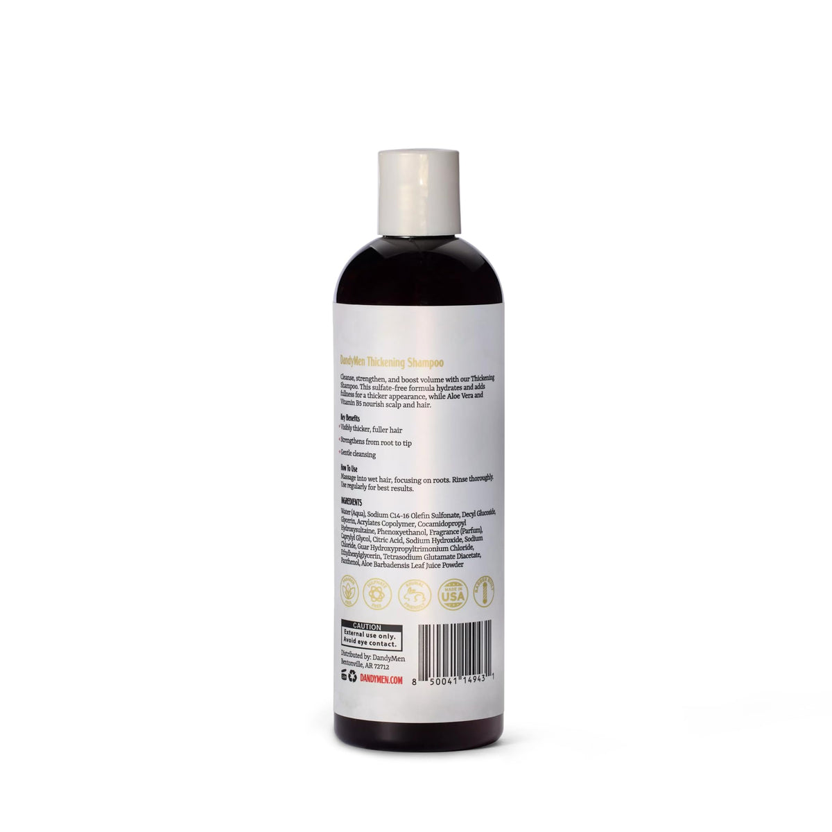 Before and after look with DandyMen Thickening Shampoo for fuller appearance.