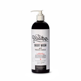 DandyMen Tobacco Vanilla body wash bottle front view for daily refreshing cleanse.