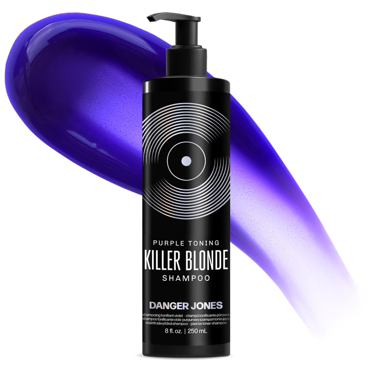 Danger Jones Killer Blonde Shampoo 8oz bottle neutralizes yellow tones for cooler blonde results