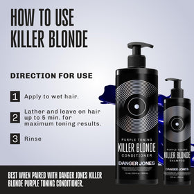 Danger Jones Killer Blonde Shampoo hydration-formula delivers moisture while toning