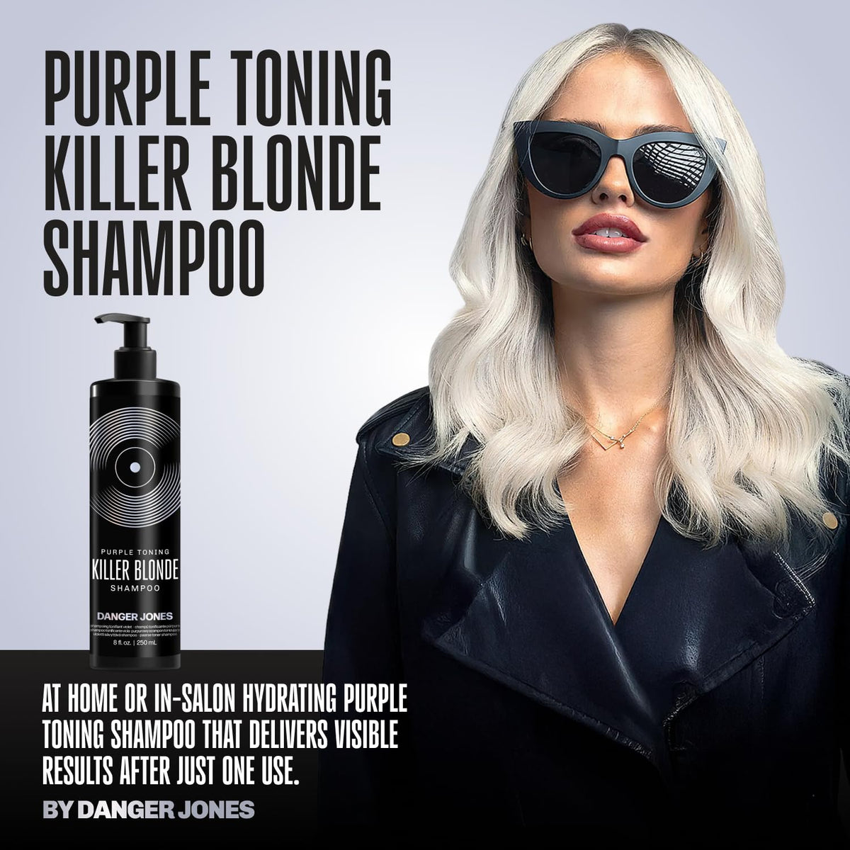 Danger Jones Killer Blonde Shampoo pump-dispense provides easy dosing during shower routine
