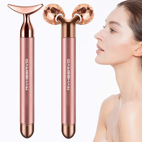 DANGSHAN 2-in-1 face massager with 3D roller for enhanced skincare absorption.