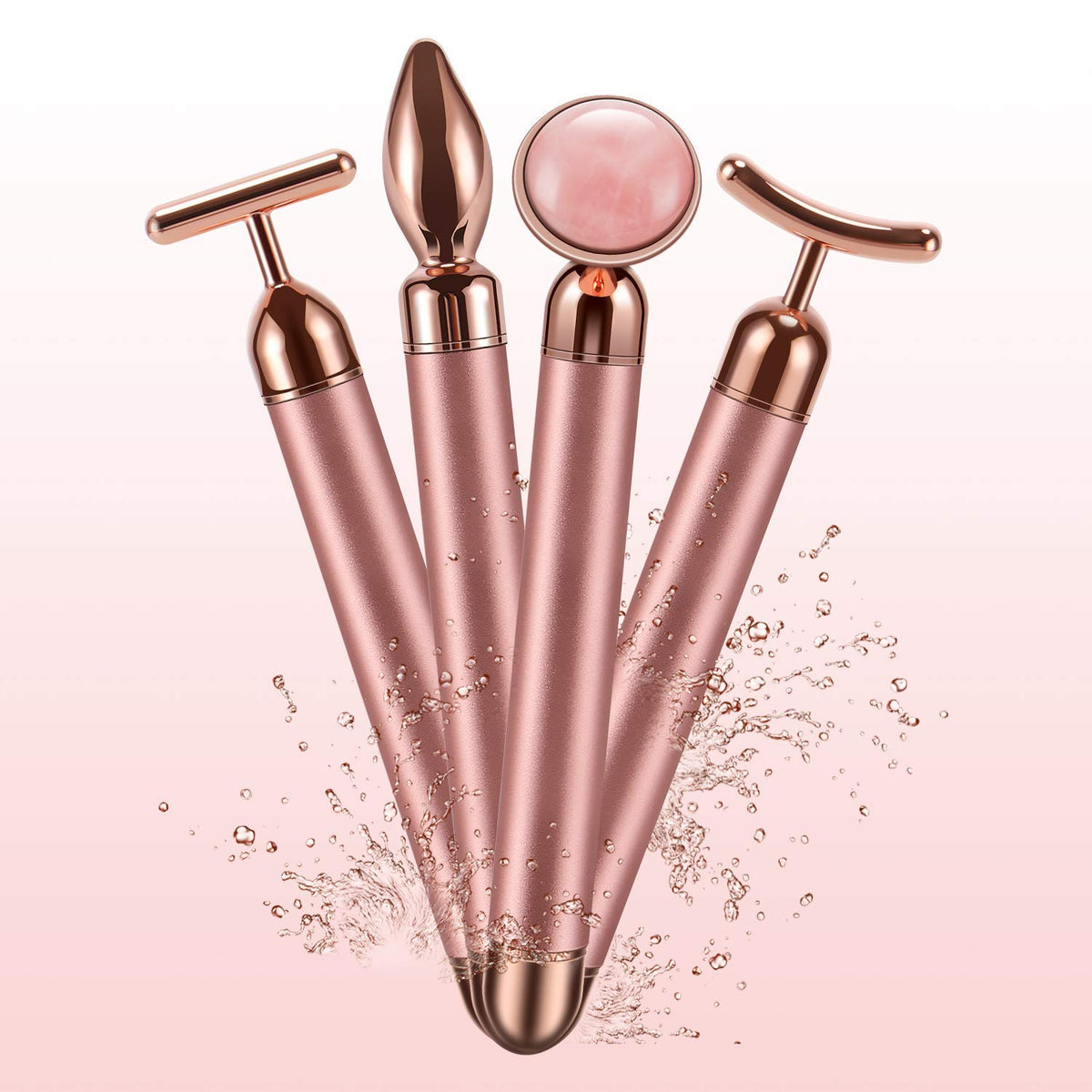 DANGSHAN 4-in-1 eye massager in rose quartz for soothing eye area and relaxation.