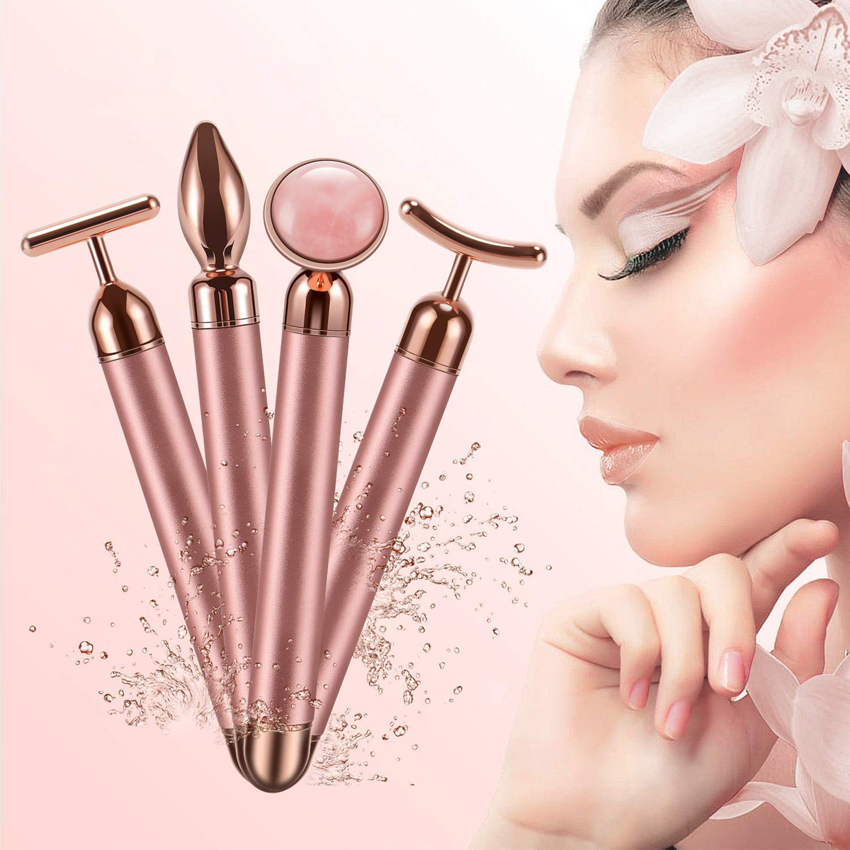 DANGSHAN drip-shape facial massager for even serum absorption across cheeks.