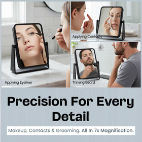 Sleek black Danielle Creations vanity mirror complements modern bathroom decor.
