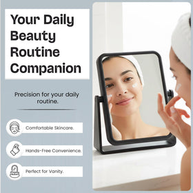 Danielle Creations mirror offers 1x and 7x magnification for precise grooming.